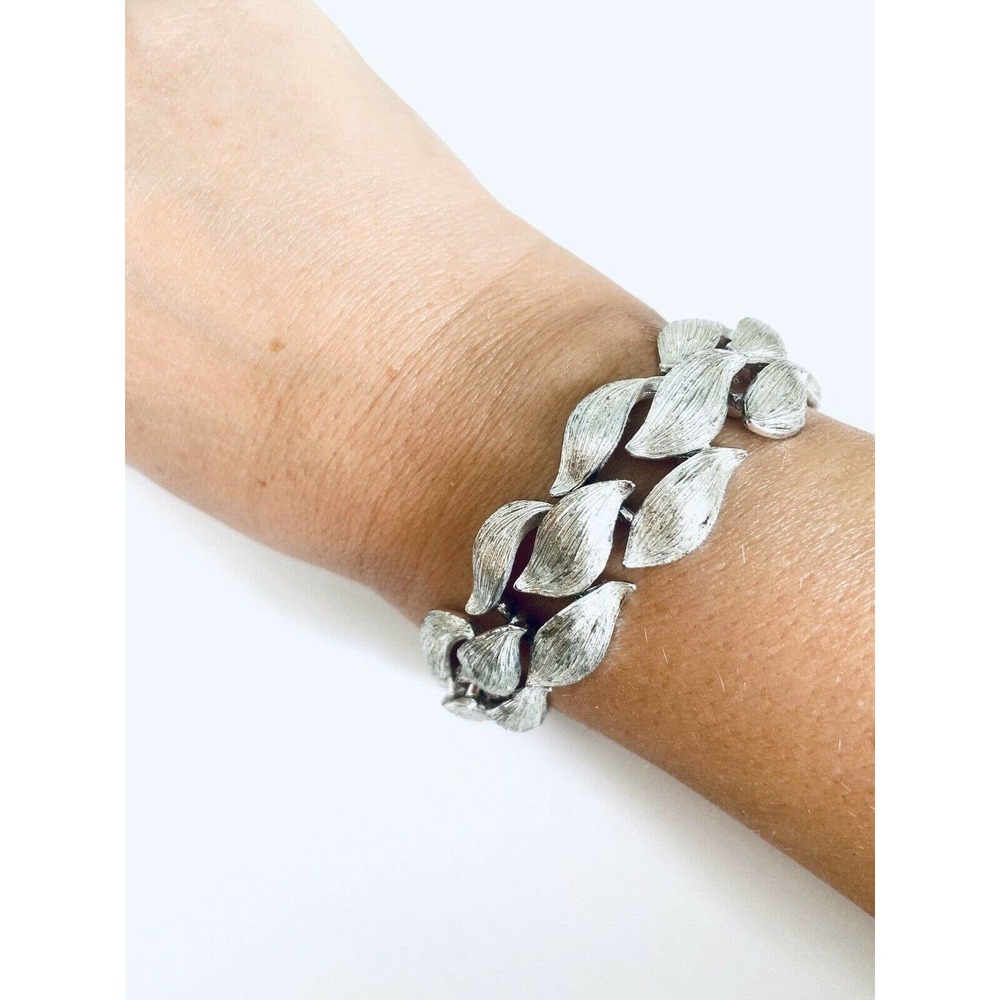 Vtg Lisner Silver Statement Bracelet - image 1
